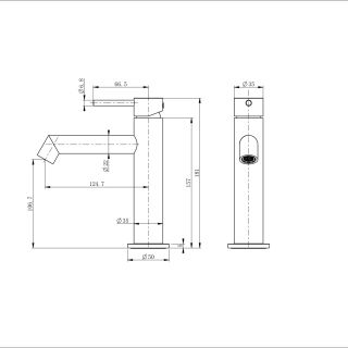 Смеситель для раковины Wonzon & Woghand WW-H1063-BGG тёмный графит